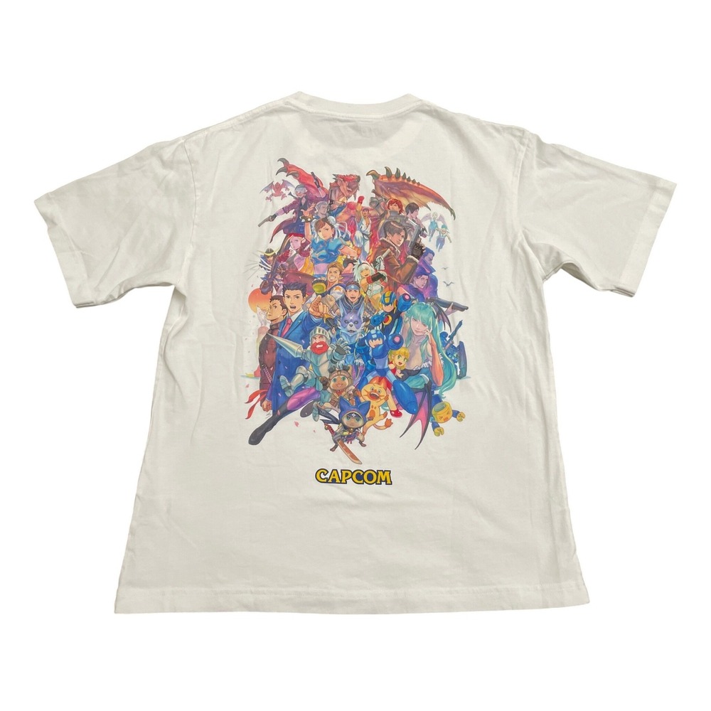 Uniqlo Capcom 40th Anniversary T-Shirt S White Street Fighter Kosuke Kawamura